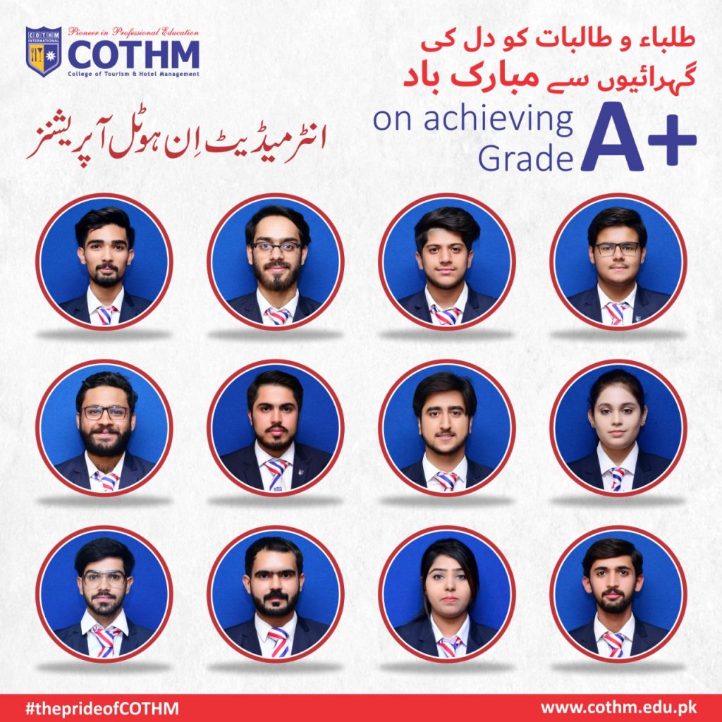 COTHM makes historyAbove 500 hospitality & Culinary students get A & A+ grades in intermediate exams