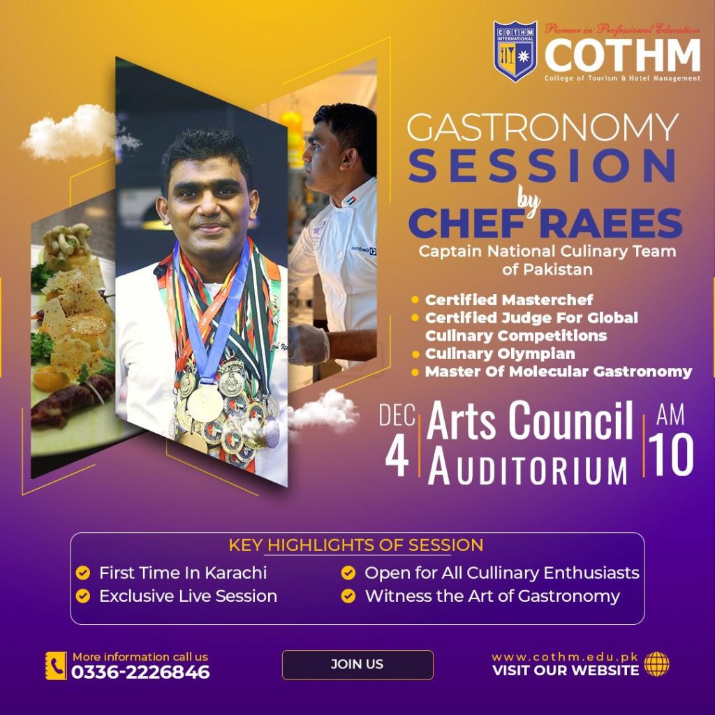 Chef Raees to hold a ‘Gastronomy Session’ in Karachi