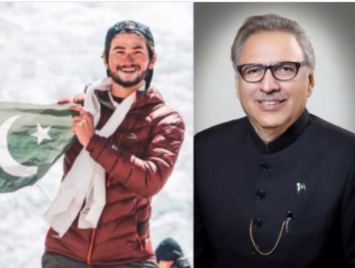 President Alvi congratulates Shehroze Kashif over his successful Kanchenjunga summit