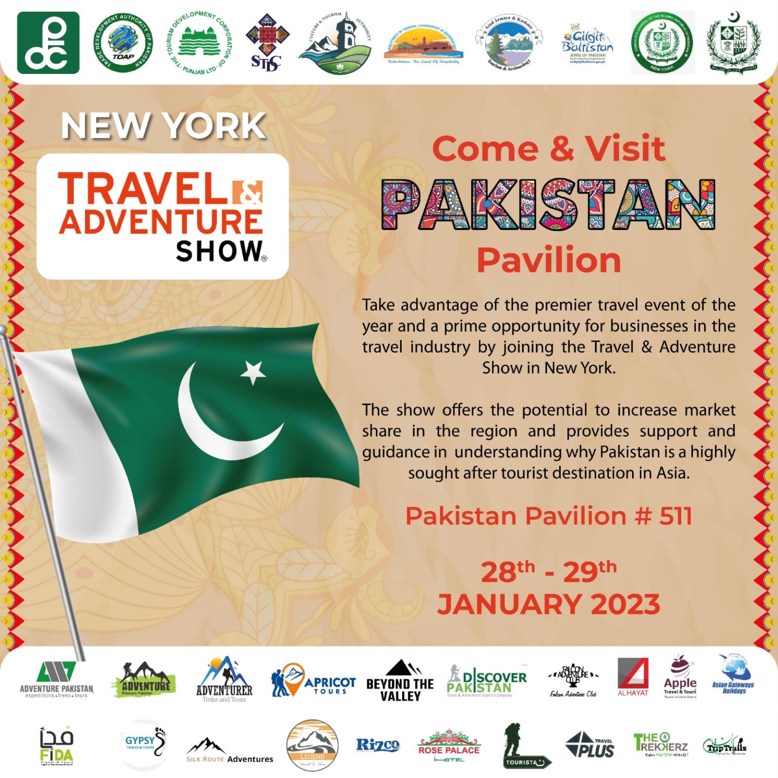 Pakistani pavilion at USA Travel & Adventure Show displays wonderful