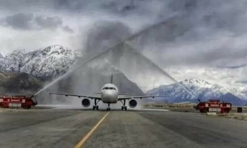 First international flight from Dubai lands at Skardu Airport on August 14