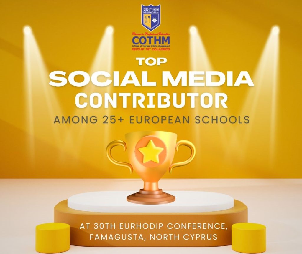 COTHM receives prestigious ‘Top Social Media Contributor’ Award at 30th Annual EURHODIP Conference