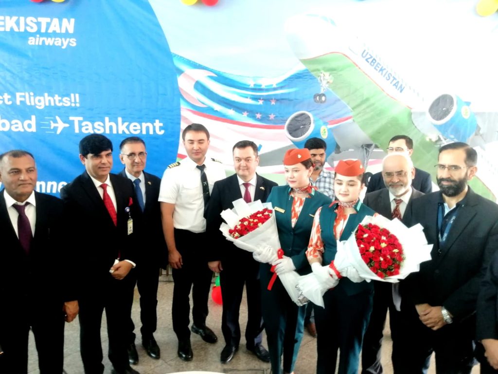 Inaugural Flight from Tashkent to Islamabad Receives Warm Welcome at Islamabad International Airport
