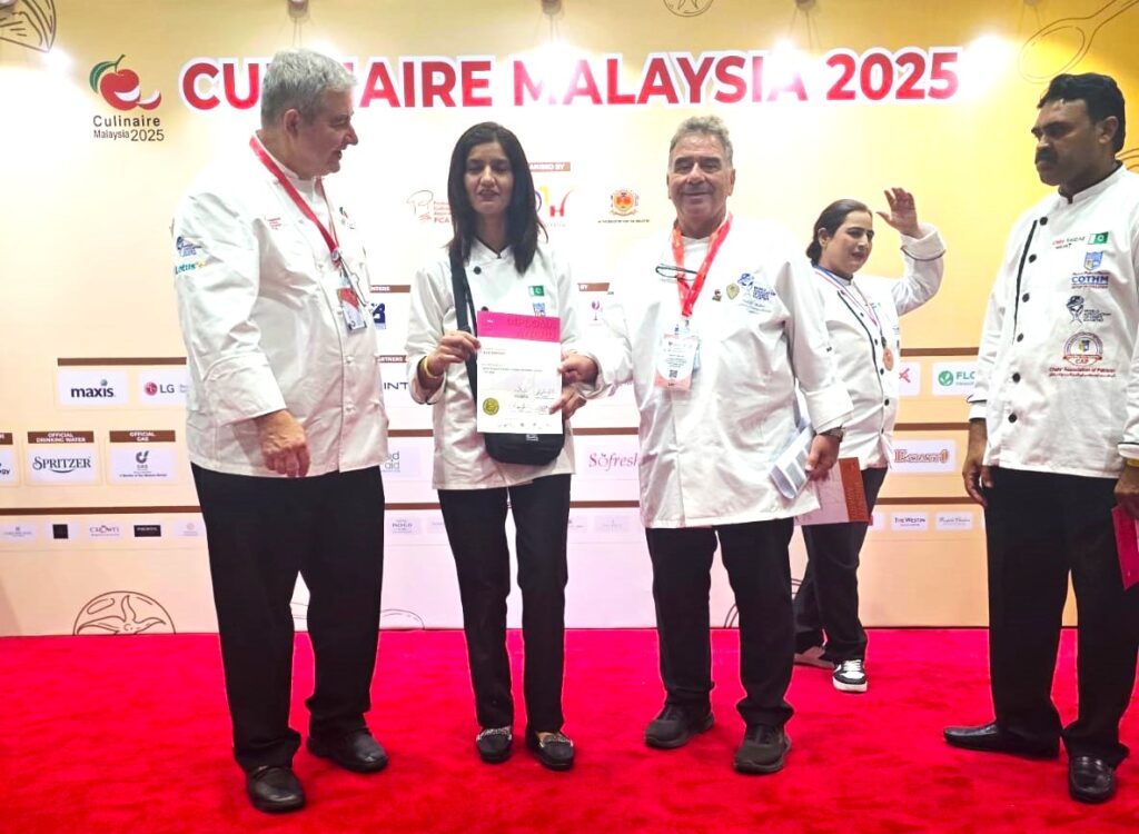 Asia Shehzadi of COTHM Johar Town Wins Diploma at Culinaire Malaysia 2025