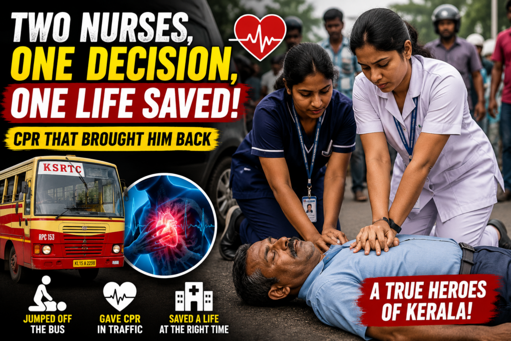 Two Nurses Leap from Bus to Save Heart Attack Patient, Prompt CPR Helps Save Life